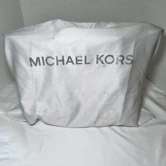 Michael Kors Aria Large Handbag Leather Tote Signature Acorn Vanilla New - Picture 5 of 6